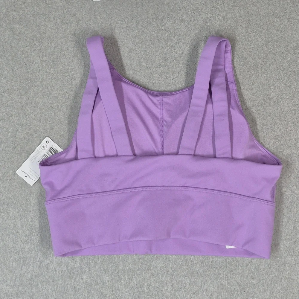 Jockey Women Sports Bra XL Purple High Neck Wireless Jersey Wide Strap NWT